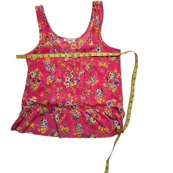 Aeropostale Pink Sheer Tank with Floral Pattern Size M Excellent Condition - Picture 5 of 7
